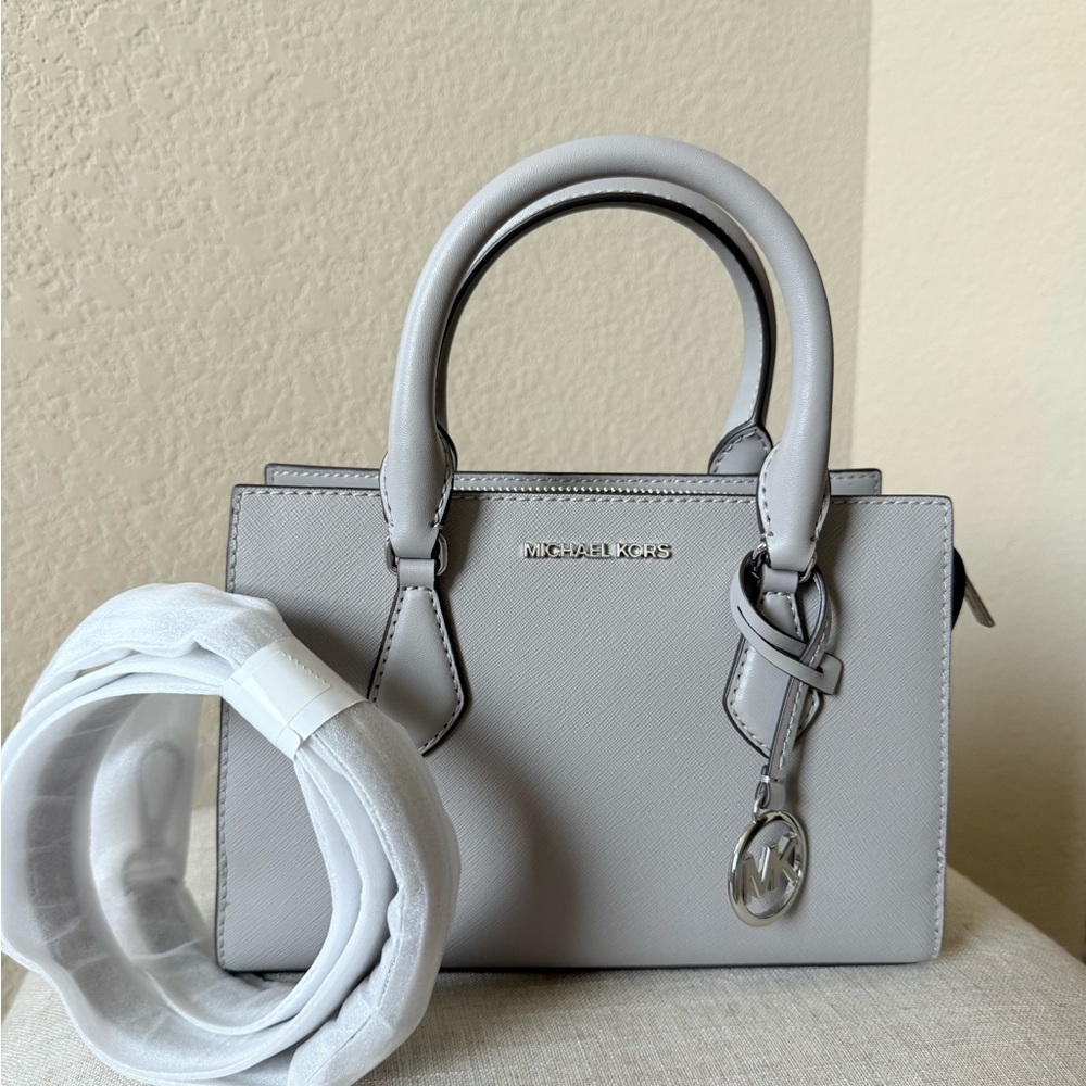 Michael Kors Pearl Gray Mini Shiela Satchel